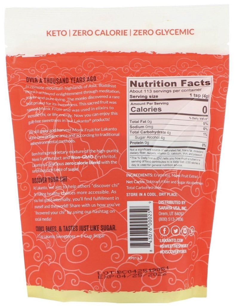 Lakanto, Monkfruit Sweetener with Erythritol, Golden 454 g - Mom it KeTo Go