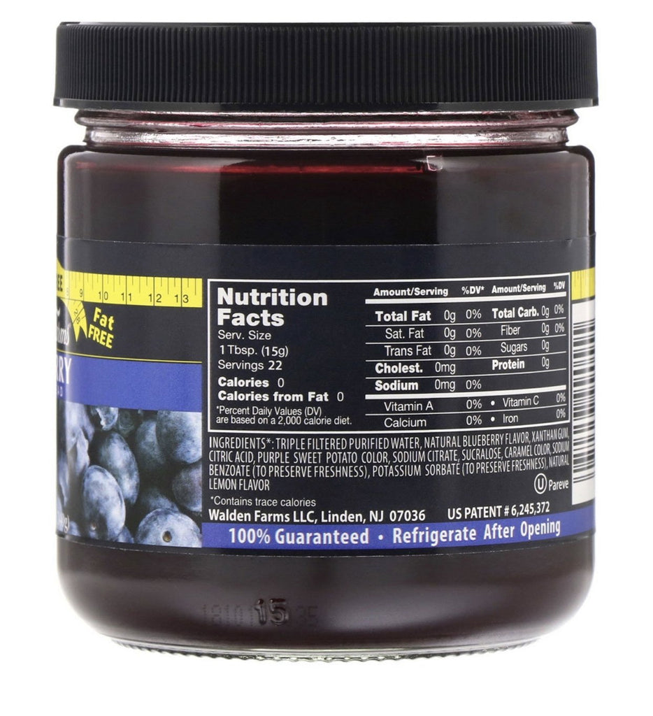 Walden Farms, Blueberry Fruit Spread 340 g - Mom it KeTo Go