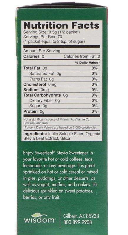 Wisdom Natural, SweetLeaf, Natural Stevia Sweetener, 35 Packets, 1.25 oz - Mom it KeTo Go